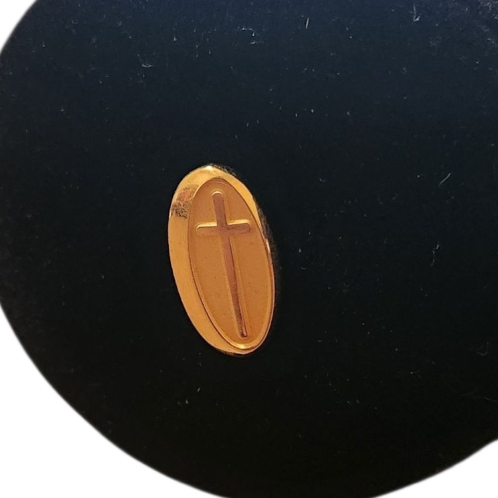 1/10 10K Gold Filled Oval Cross Lapel Pin‎ Religious Faith Jewelry